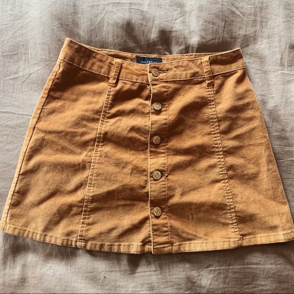 Celebrity Pink Button Up Mini Skirt